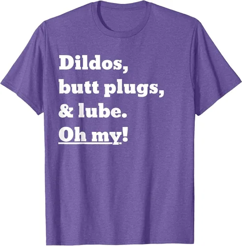 Vista 35 de Consoladores, tapones para los glúteos y lubricante. Camiseta Oh My! Azul bebé