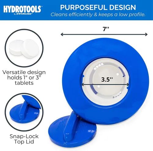 Vista 3 de HYDROTOOLS BY SWIMLINE 8725 Dispensador de productos químicos de gran capacidad para piscina y spa, compatible con bromo y cloro soporta tabletas