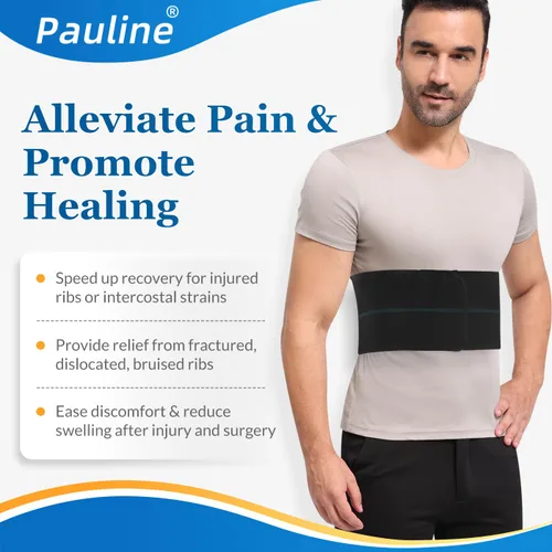 Vista 2 de Soporte para Costillas Fracturadas para Hombres - Faja de Compresión para el Pecho para Soporte de Costillas Agrietadas y Alivio del Dolor de Pecho