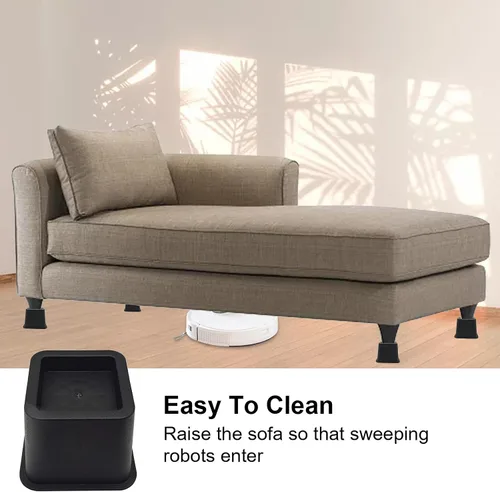 Vista 7 de Paquete de 4 elevadores de muebles de cama, elevadores de cama resistentes de 3.1 pulgadas con almohadillas de espuma antideslizantes para cama