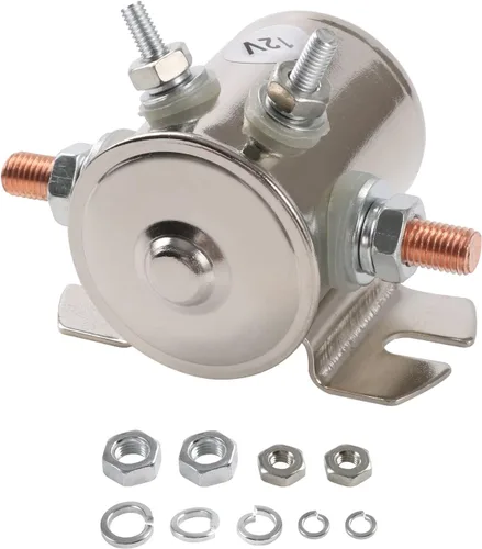 Vista 9 de Máx. 200A 12 voltios 3 terminales Relé solenoide de servicio continuo para carritos de golf, cabrestante resistente marino en Rush 24106 SPST 12VDC