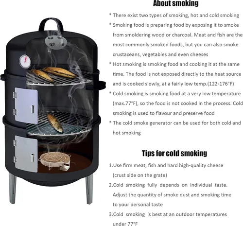 Vista 2 de Generador de humo frío en espiral de 8 pulgadas en parrilla o ahumador, bandeja de ahumador de pellets de acero inoxidable para ahumar en frío