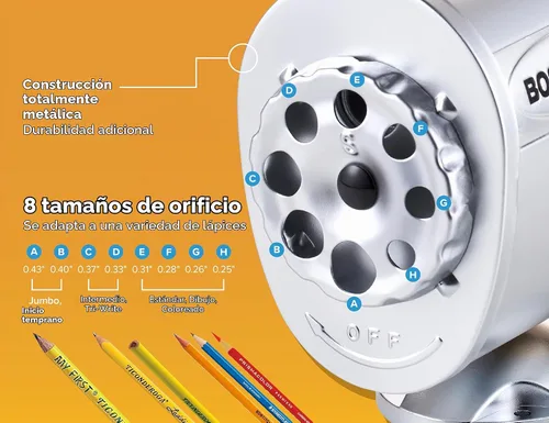 Vista 3 de Bostitch Sacapuntas manual de metal, plateado (MPS1-CH)