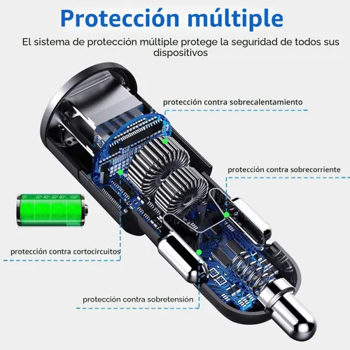 Vista 7 de 4 en 1 cargador del coche del USB C, adaptador multi del encendedor del PD3.0
