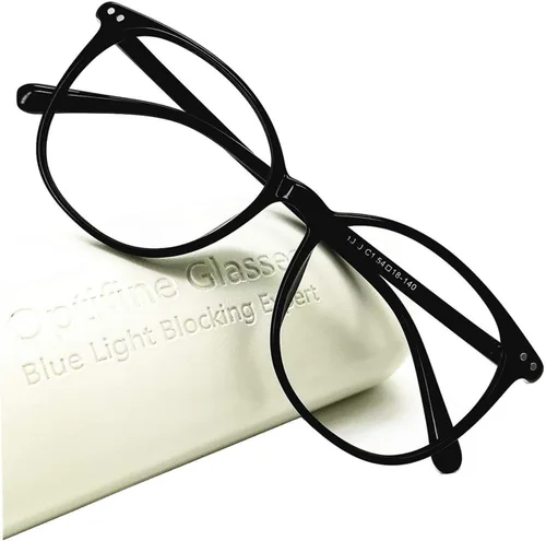 Vista 2 de Lentes de bloqueo de luz azul para mujer, reducen la fatiga ocular, computadora de gran tamaño redondos/cuadrados nerd