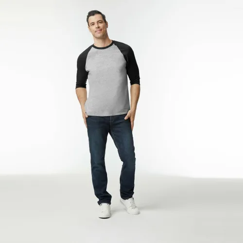 Vista 6 de Gildan Camiseta raglán 34 de algodón pesado para adultos, estilo G5700, paquete de 2