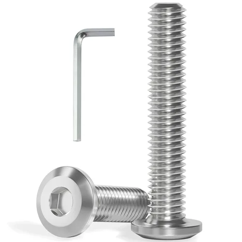 Vista 32 de VGBUY M6-1.0 x 8 mm 100 piezas Tornillos de cabeza plana con casquillo hexagonal, 304 de acero inoxidable 18-8, rosca completa, llave hexagonal