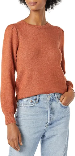 Vista 3 de Tienda Essentials - Suéter de cuello redondo con hombros plisados suave al tacto para mujer