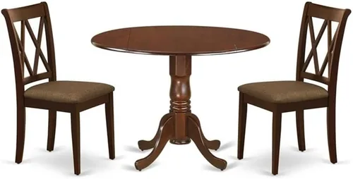 Vista 16 de East West Furniture DLCL5-BLK-C - Juego de mesa de comedor de 5 piezas, incluye una mesa de comedor redonda con gotas y 4 sillas tapizadas de tela