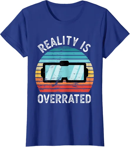 Vista 8 de Reality is Overrated VR - Camiseta divertida de regalo de realidad virtual, Negro, S