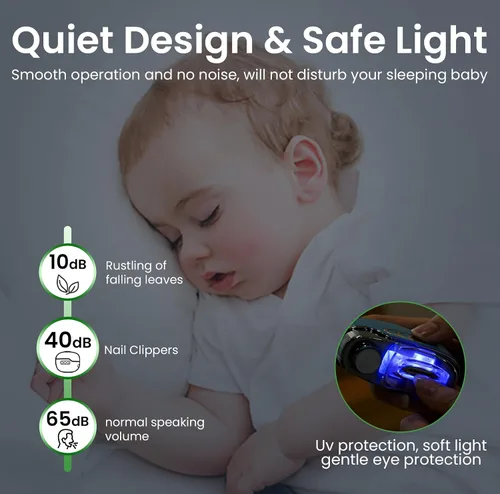 Vista 5 de Cortauñas eléctrico 3 en 1 mejorado con colector y luz LED, cortaúñas eléctrico automático para mujeres y hombres, lima de uñas para bebés, niños
