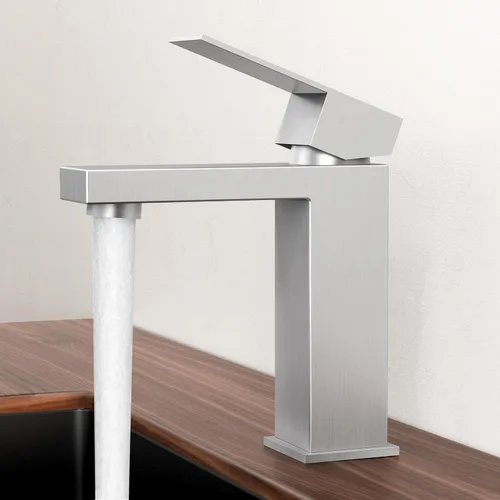 Vista 10 de KES Grifo de Baño Negro de un Solo Agujero, Grifo de Lavabo de Acero Inoxidable con Una Manija, Mate Negro Certificado cUPC, L3156ALFF12-BK