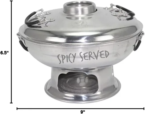 Vista 10 de Olla caliente tailandesa de aluminio Tom Yum Cuenco 22 Cm.