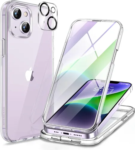 Vista 13 de Miracase - Funda magnética para iPhone 13 Pro Max de 6.7 pulgadas (compatible con MagSafe), transparente, completo, protector de pantalla de vidrio