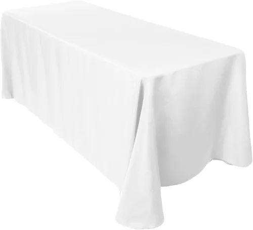 Vista 7 de Sparkles Make It Special Mantel rectangular de tela de poliéster de 90 x 156 pulgadas, 5 piezas, para recepción de boda, restaurante, banquete, Negro