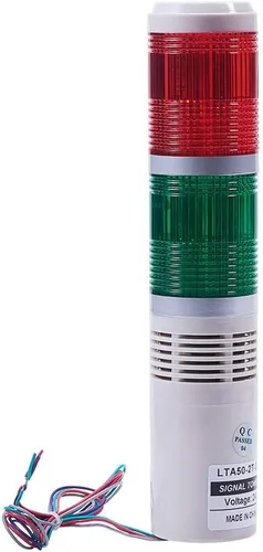 Vista 10 de Othmro - Luces de advertencia industriales Andon luces indicadoras de luz intermitente, 24 V, 3 W, 2 niveles (sin zumbador), 1 unidad Rojo Verde