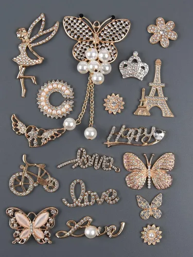 Vista 7 de Bling Jewelry - Abalorios de zapatos de diamantes esmaltados para decoración de zapatos con cadenas accesorios para zuecos para niñas y mujeres