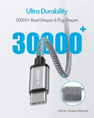 Vista 4 de DDIYYI Cable USB C, paquete de 3 (3 pies+3 pies + 10 pies), cable de carga USB A a USB C tipo C, cable de carga trenzado para iPhone 16/15 Pro Max