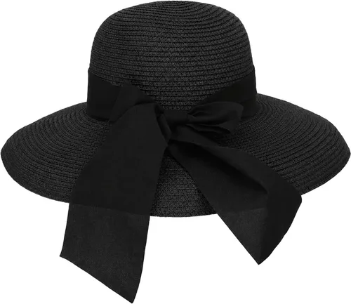 Vista 9 de Surblue Sombrero de paja de playa para mujer, sombrero de ala ancha