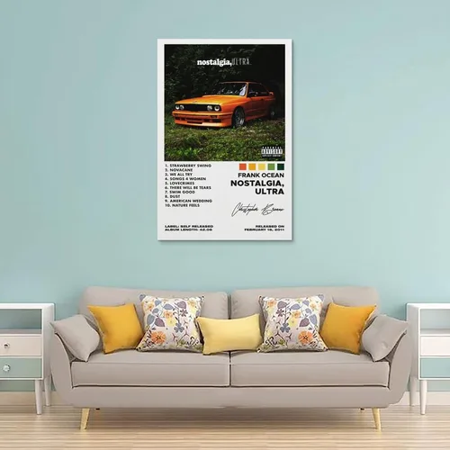 Vista 2 de WOODBU Frank - Póster de Nostalgia del Océano Ultra para portada de álbum, lienzo, arte de pared, póster de sala de estar, dormitorio, pintura de 12