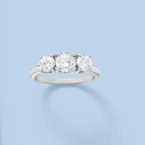 Vista 4 de Ross-Simons 1.92 ct. t.w. CZ 3-Stone Ring in Sterling Silver