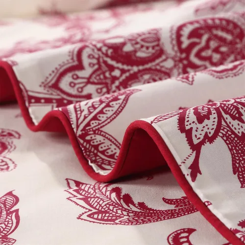 Vista 44 de ABREEZE Juego de funda de edredón tamaño individual con cierre de botón, 100% algodón egipcio, juego de ropa de cama floral de granja, color rosa, 3