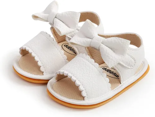 Vista 5 de ohsofy Sandalias para bebés y niñas, zapatos de playa de verano para exteriores, casuales, con suela de goma, zapatos planos de princesa