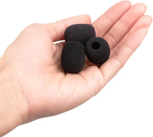 Vista 4 de ChromLives Fundas de espuma para auriculares de solapa, tamaño pequeño, color negro, paquete de 10