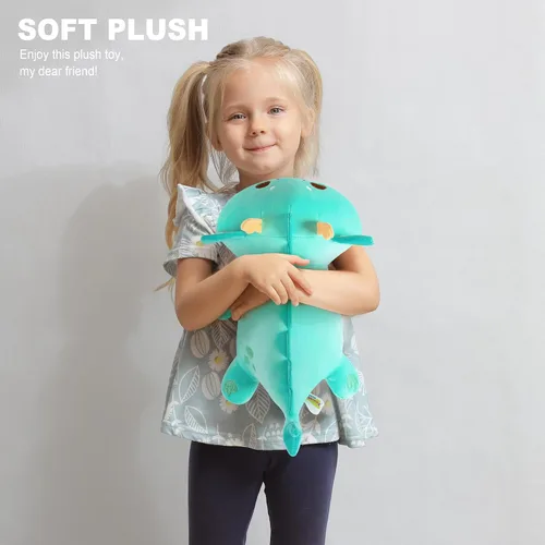 Vista 3 de Onsoyours Peluche de dragón gordito, adorable almohada de felpa suave para abrazar, lindo juguete de peluche Kawaii para niños