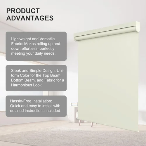 Vista 5 de Persianas enrollables opacas para ventanas, persiana enrollable color combinada, protección UV, persianas de tela con aislamiento térmico