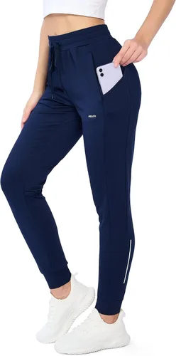 Vista 3 de MELOO Pantalones con forro polar para mujer pantalones deportivos resistentes al agua cintura alta pantalones térmicos para invierno senderismo