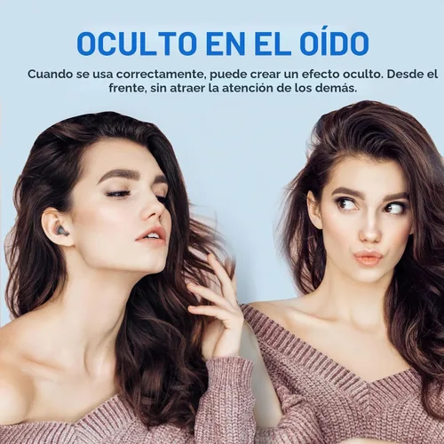 Vista 3 de Mini auriculares invisibles más pequeños inalámbricos Bluetooth auriculares para pequeños canales de oídos, discretos auriculares espía de perfil