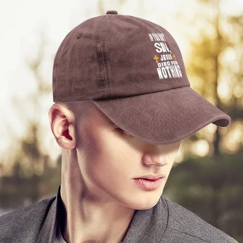 Vista 4 de ruio Hats for Men Baseball Cap Funny HatsJesus CapsIf You Dont Sin Jesu Died for Nothings Cap
