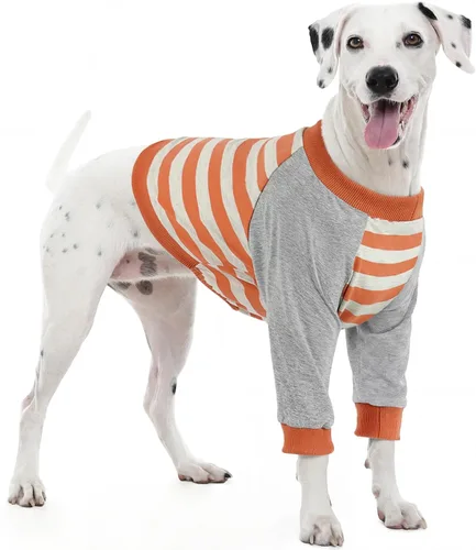 Vista 20 de FUAMEY Manga de recuperación para perros con protector de codo, camisa para perros para dejar de lamer las articulaciones, traje de manga larga