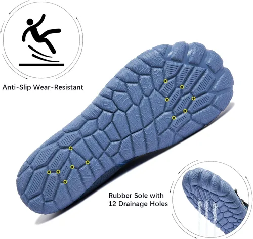 Vista 3 de YESMOLA Mens Water Shoes Beach Barefoot Shoes Wide Toe Five Finger Swim Aqua Shoes for Pool Fishing River Surfing