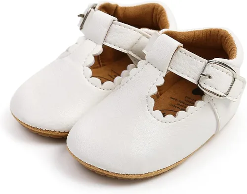 Vista 4 de Zapatos planos Mary Jane para bebés y niñas con Bownot, suela suave, suela suave, piel sintética, recién nacidos, primeros pasos, para fiesta