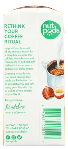 Vista 3 de nutpods® Crema de café de avellana sin azúcar, sin lácteos, 11.2 onzas