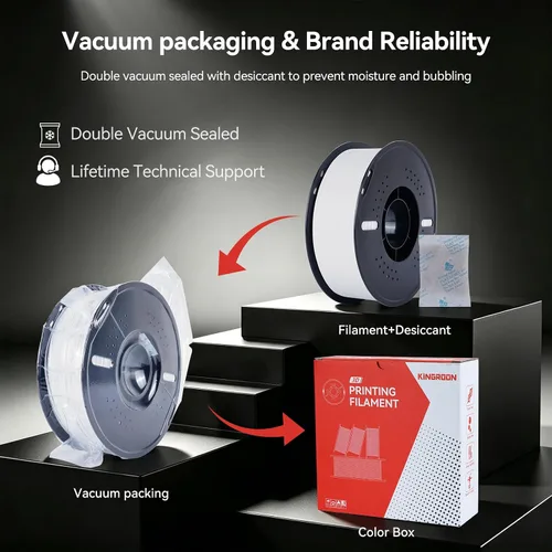 Vista 7 de Kingroon ASA Filamento de 0.07 in 2.2 lbs, blanco, resistente a los rayos UV y a la intemperie, filamento de impresora 3D con alta resistencia al