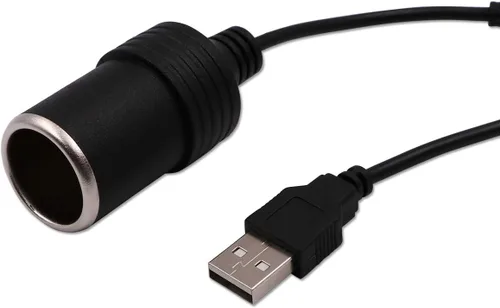 Vista 6 de Cable convertidor USB A macho a 12 V para encendedor de cigarrillos de coche, enchufe hembra, paquete de 2