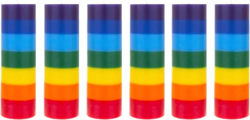 Vista 7 de Mega Candles 1 vela de oración devocional de cristal de chakra multicolor sin perfume, vertida a mano, vela de cera de alta calidad de 2 x 8