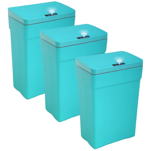 Vista 18 de BestOffice Bote de basura automático de 13 galones para cocina, sin contacto, de alta capacidad, con tapa, para dormitorio, baño, hogar, oficina, 50