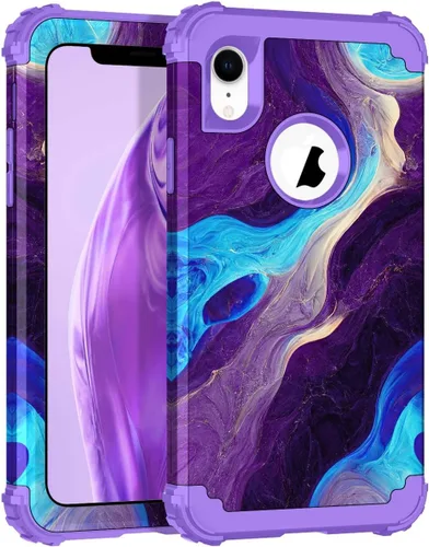 Vista 148 de Hocase Funda para iPhone SE 2022/2020, resistente a prueba de golpes, de plástico duro+goma de silicona, funda protectora híbrida para iPhone SE