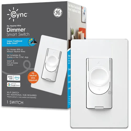 Vista 9 de GE Smart C - Interruptor de luz residencial iluminado sin contacto de 2 amperios, multiubicación, blanco, compatible con Wi-Fi, con pared