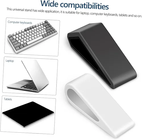 Vista 8 de Veemoon 4 soportes ajustables para computadora portátil, antideslizante, soporte elevador para escritorio, soporte universal ventilado