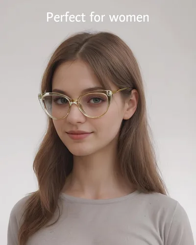Vista 2 de ANRRI Gafas de computadora clásicas y elegantes con bloqueo de luz azul estilo ojo de gato para mujer, marco vintage