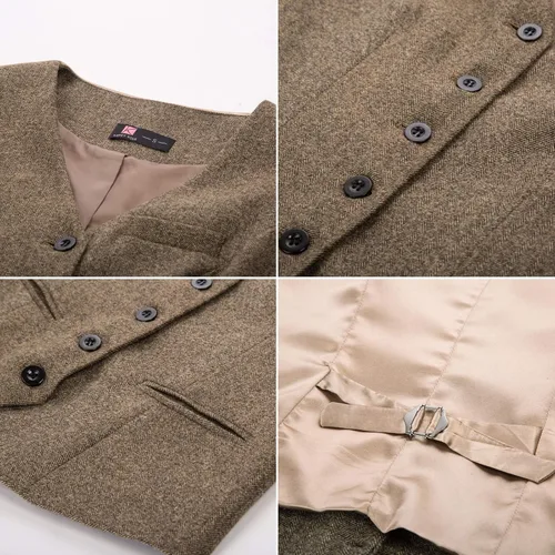 Vista 7 de KANCY KOLE Chaleco vintage para mujer, traje formal de negocios, totalmente forrado, chaleco steampunk con botones