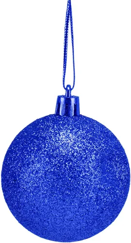 Vista 9 de Juego de 100 adornos de bolas de Navidad, decoraciones colgantes de temporada, bolas de Navidad de plástico inastillables, juego a granel para Azul