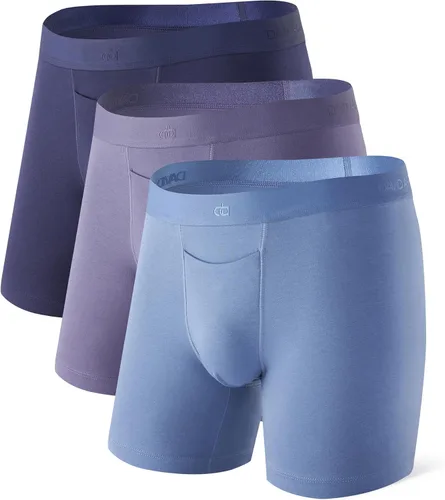 Vista 9 de DAVID ARCHY - Calzoncillos para hombre, estilo boxer briefs de algodón, con bolsa, ultra absorbentes, transpirables, suaves, con bragueta Negro