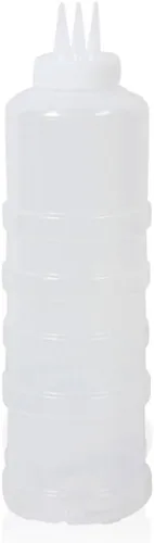 Vista 12 de GARASANI Botella exprimible de 5 agujeros para salsa de tomate y mayonesa con tapa transparente a prueba de fugas (12 oz - 11.8 fl oz)