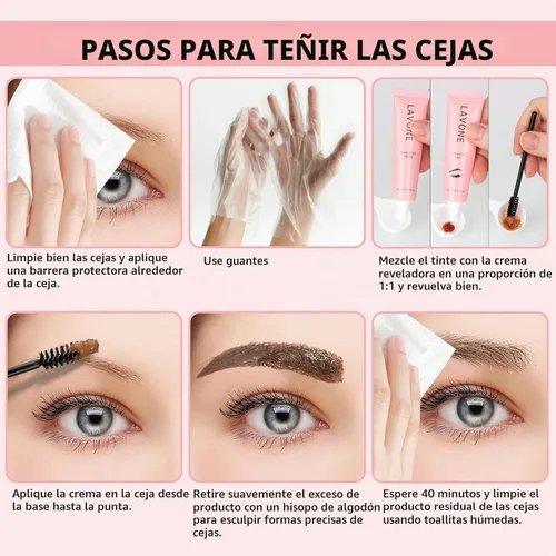 Vista 6 de LAVONE - Kit de color de cejas con color de cejas y lápiz de cejas